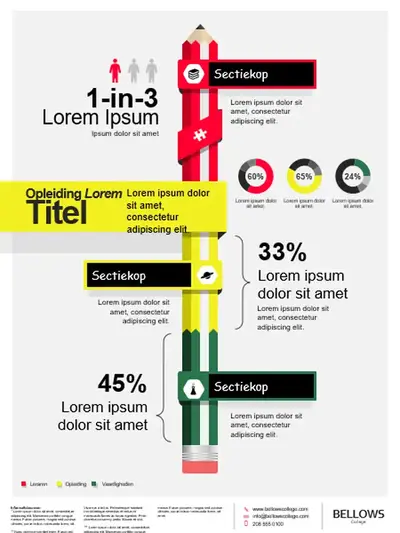 Infographics-poster voor het onderwijs modern-bold