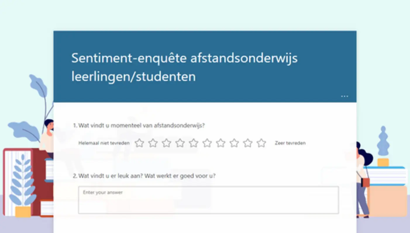 Sentiment-enquête afstandsonderwijs leerlingen/studenten blue modern simple