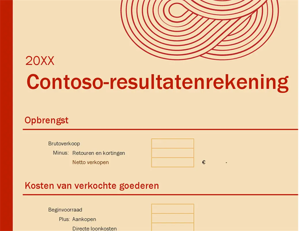 Winst- en verliesrekening klein bedrijf modern simple