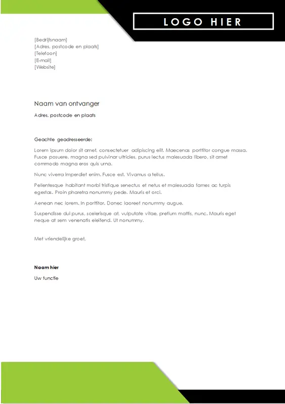 Briefhoofd met vet logo modern-simple