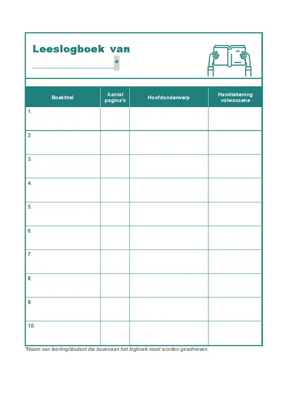 Leeslogboek modern-simple