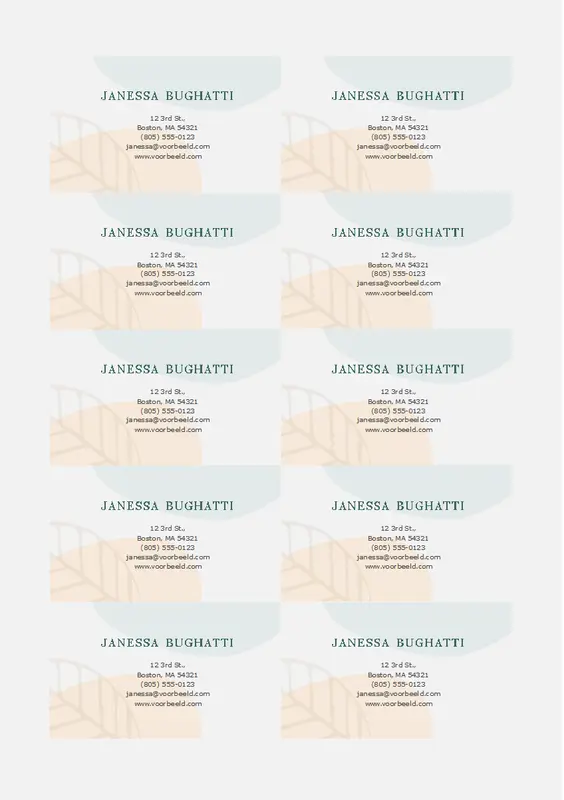 Visitekaartjes met organisch logo (10 per pagina) organic simple