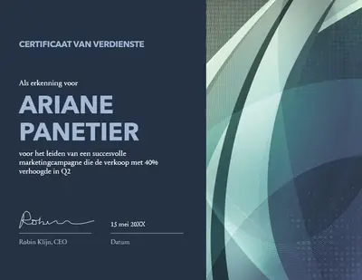 Certificaat van verdienste modern-geometric