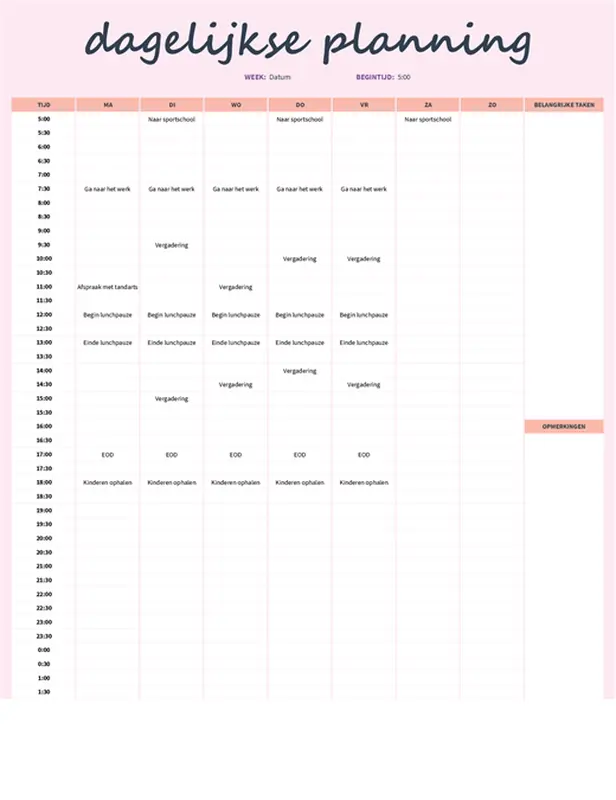 Dagplanning modern-simple
