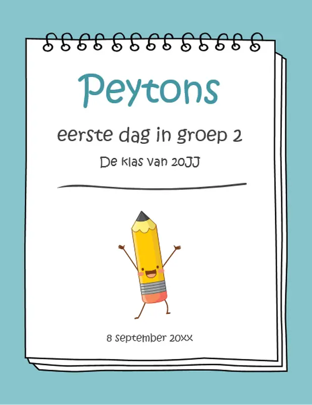 Bord voor eerste schooldag whimsical color block