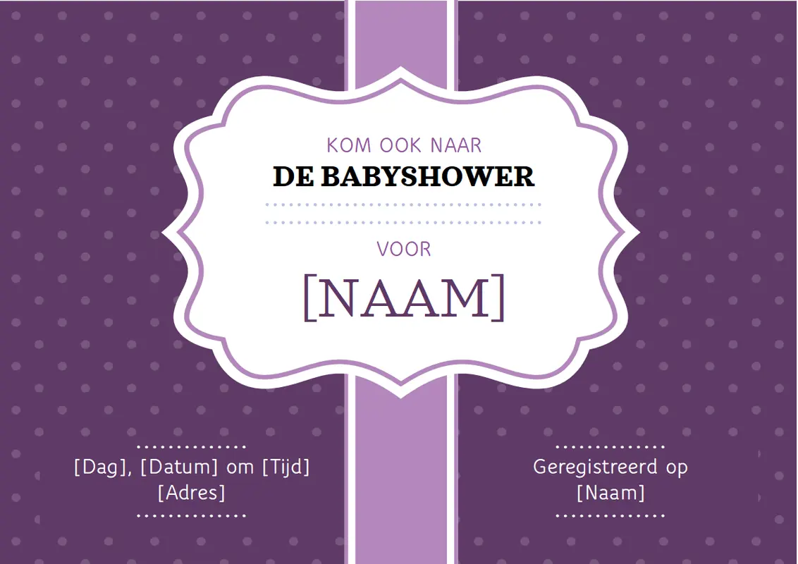 Uitnodiging voor babyborrel vintage retro