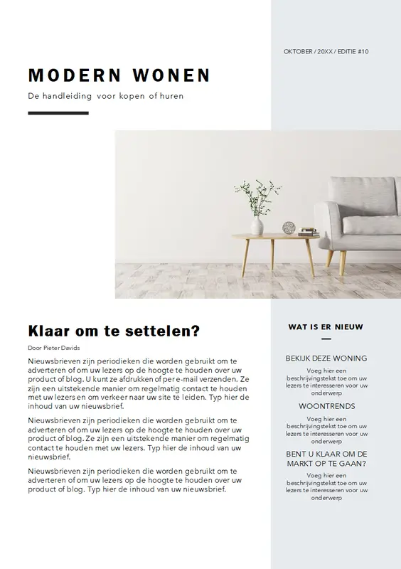 Nieuwsbrief voor makelaars modern-simple