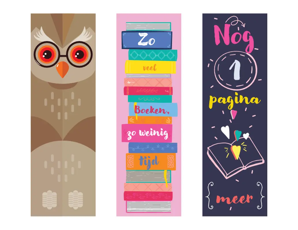 Grappige bladwijzers whimsical color block
