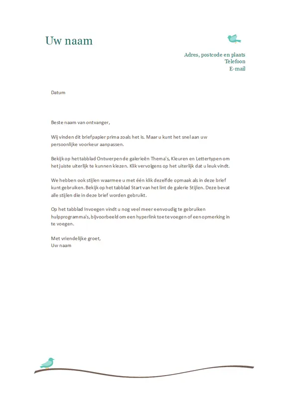 Persoonlijk briefhoofd modern-simple