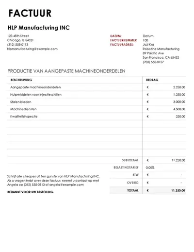 Eenvoudige zakelijke factuur modern simple