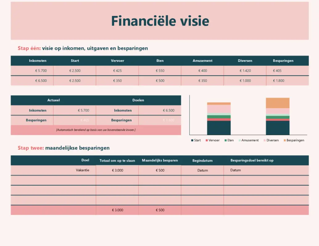 Financiële visie pink modern simple