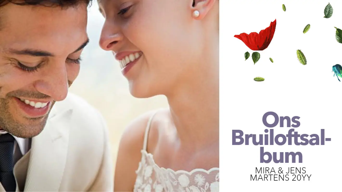 Bruiloftsalbum met bloementhema modern simple