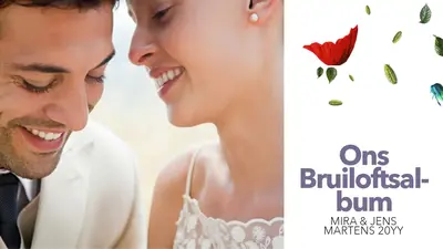 Bruiloftsalbum met bloementhema modern simple