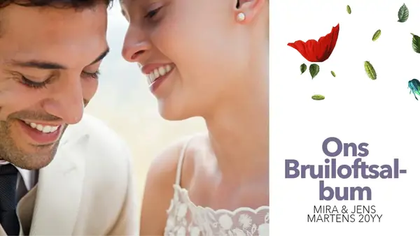 Bruiloftsalbum met bloementhema modern simple