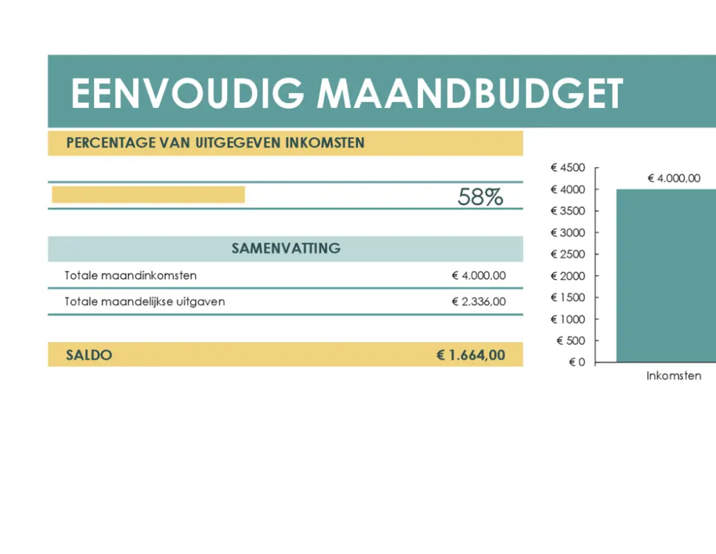 Eenvoudig budget green modern simple