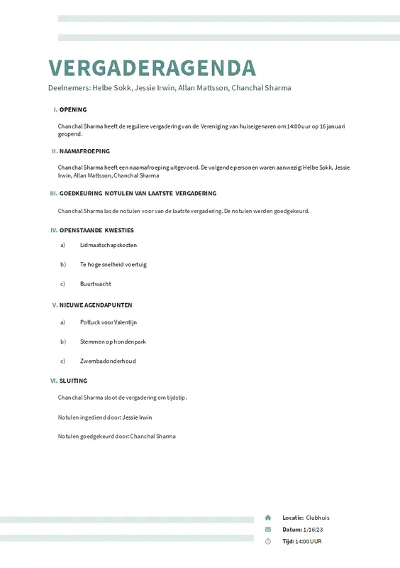 Agenda met dubbele streep modern simple