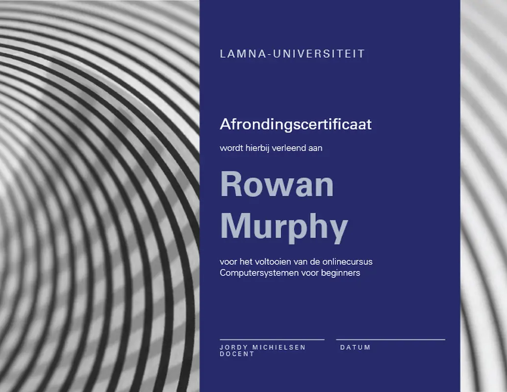 Certificaat voor cursusvoltooiing modern-geometric