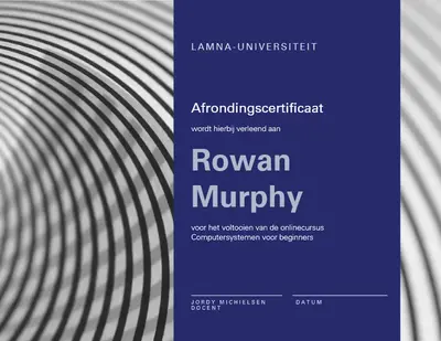 Certificaat voor cursusvoltooiing modern-geometric