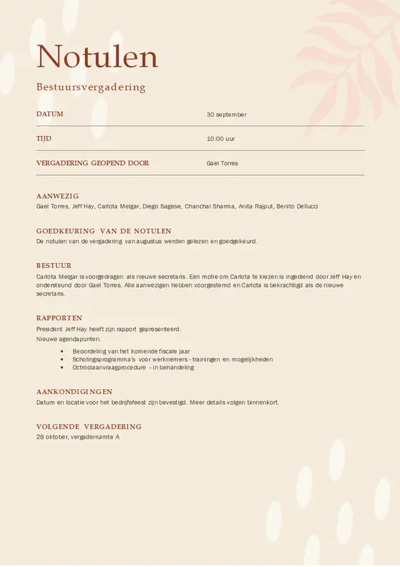 Notulen organic boho