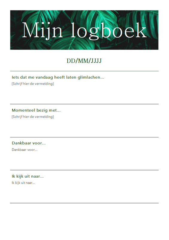 Mijn dagelijkse logboek green modern simple