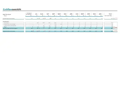 Cashflowoverzicht modern color block