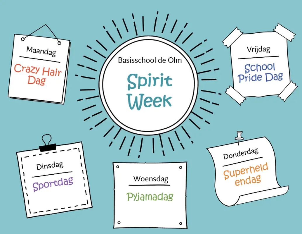 Agenda van 'spirit week' whimsical-color-block