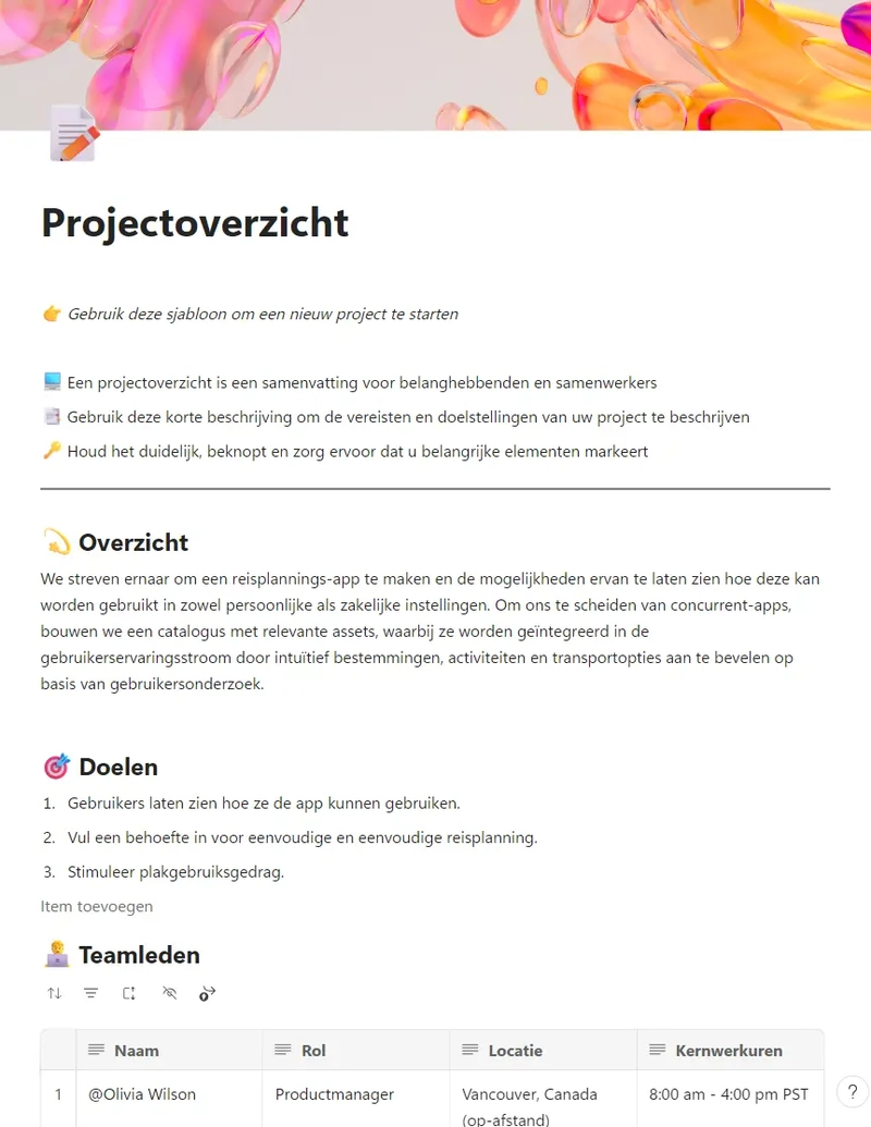 Projectoverzicht