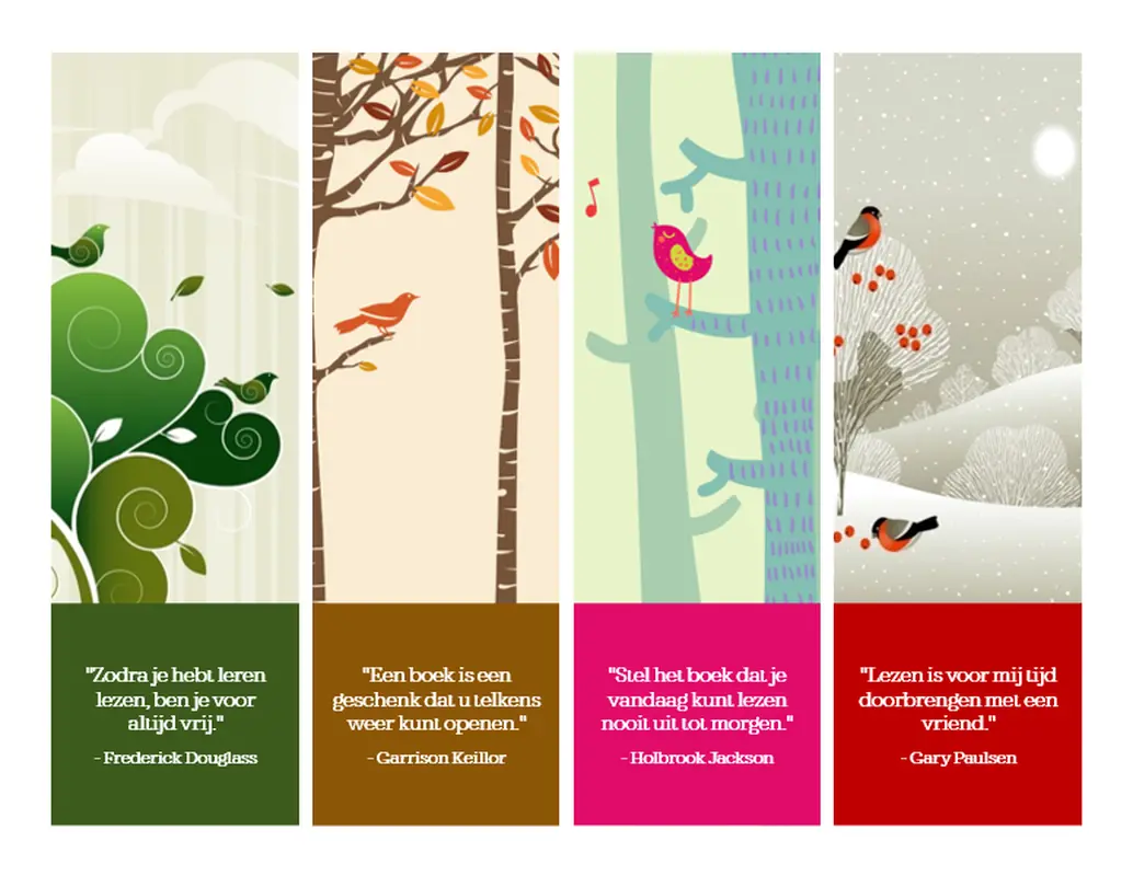 Inspirerende bladwijzers whimsical color block