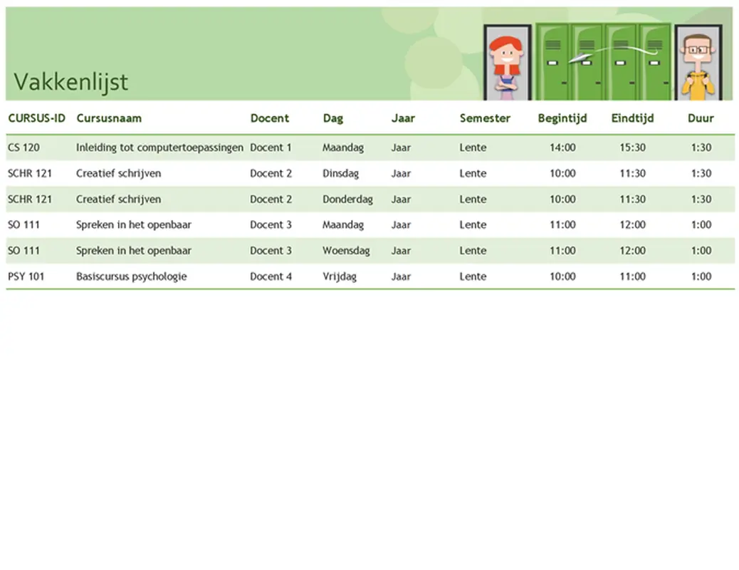 Semesteragenda modern simple