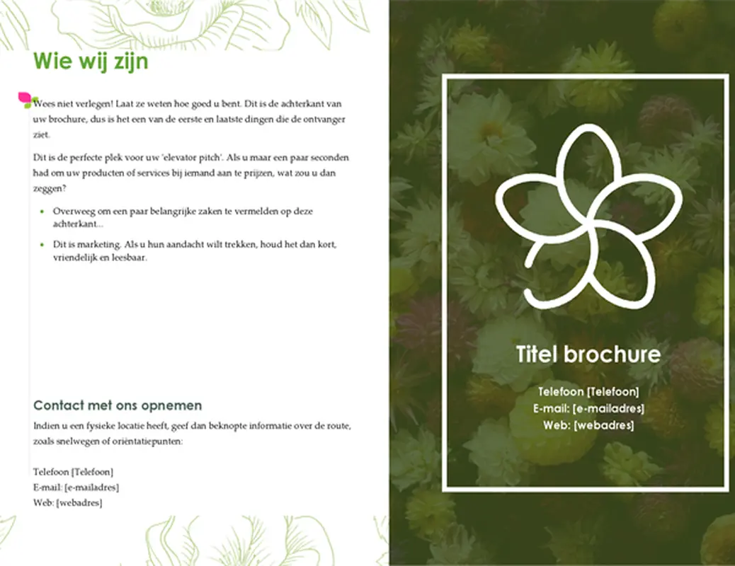 Groen bloemig-boekje