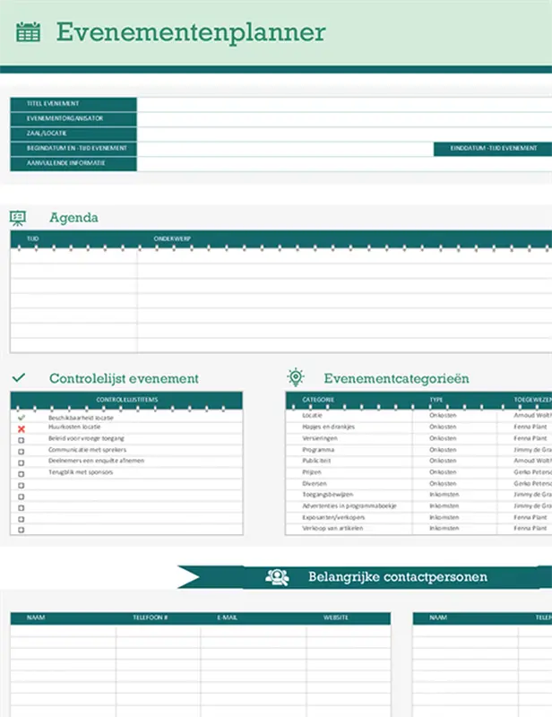 Gebeurtenisplanner en tijdlijn modern-simple
