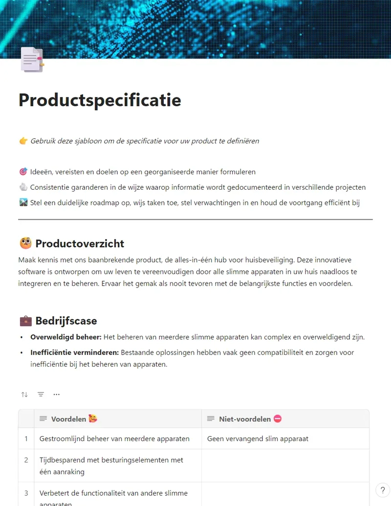 Productspecificatie