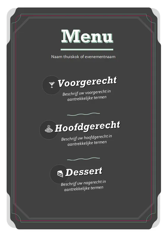 Basismenu modern-simple