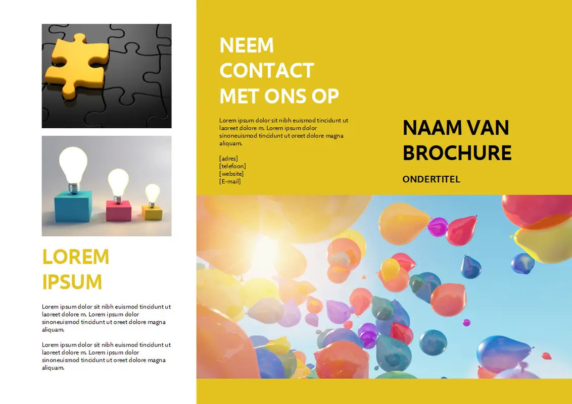 Gele brochure voor evenementen modern-simple