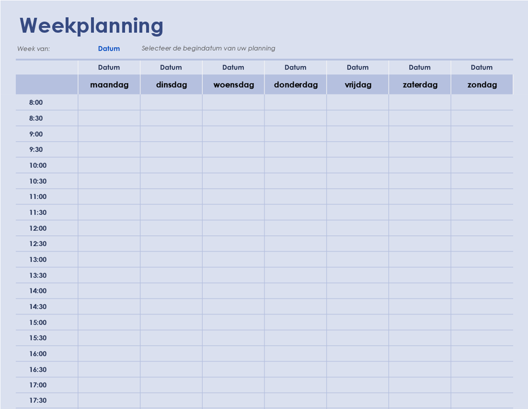 Eenvoudige weekplanning modern simple