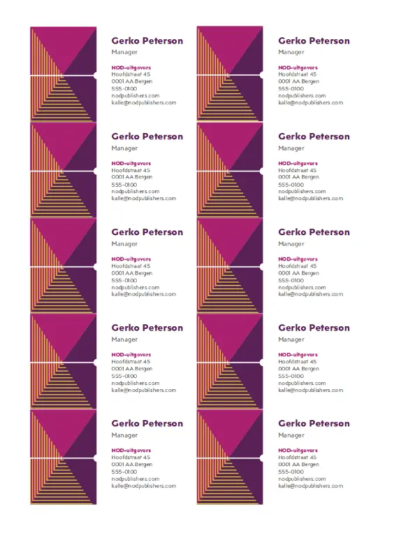 Geometrische visitekaartjes purple modern-color-block