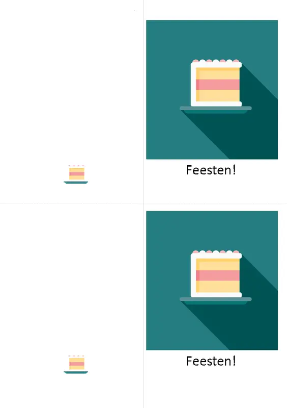 Wenskaart met taart modern-simple