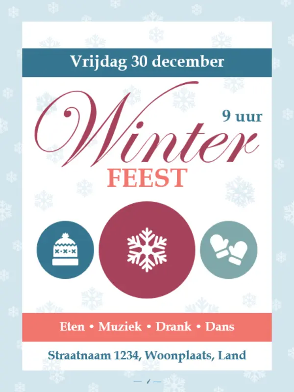 Winterfeestprintjes  red whimsical color block