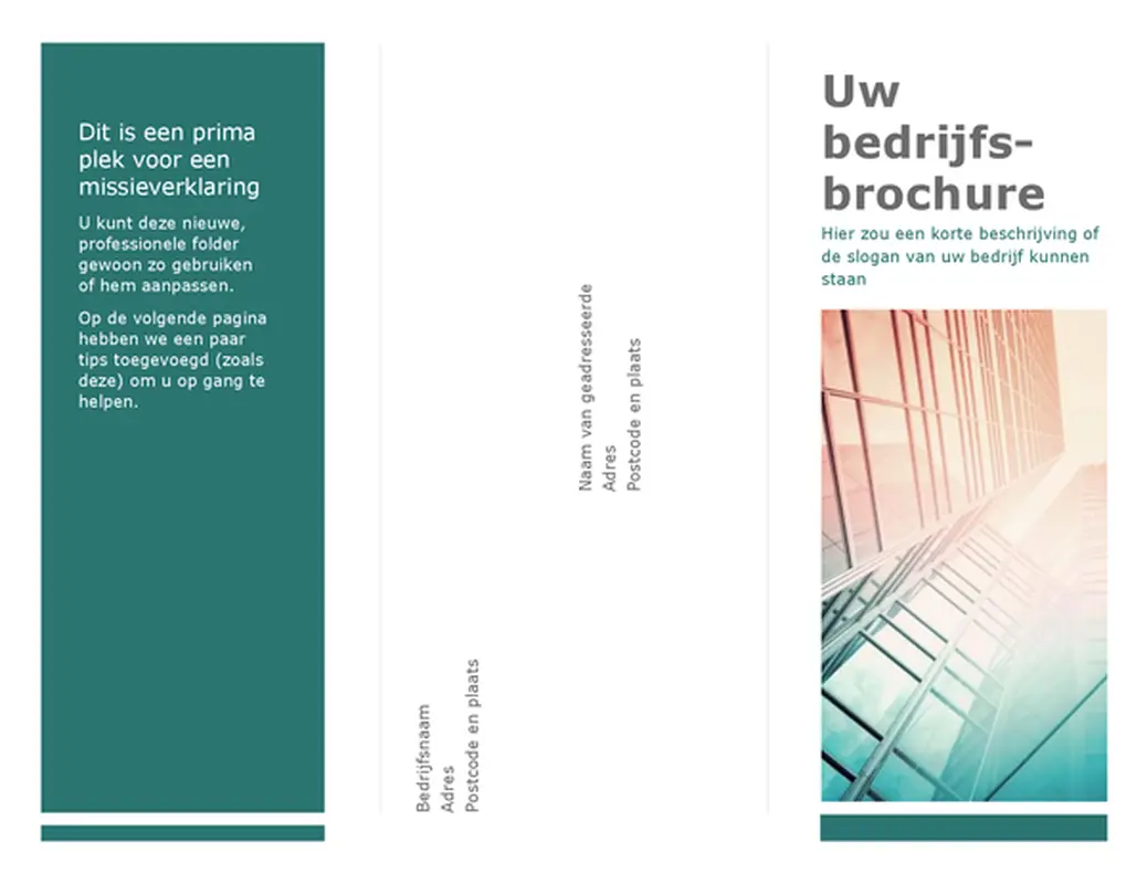 Brochure met drie vouwranden (blauw)