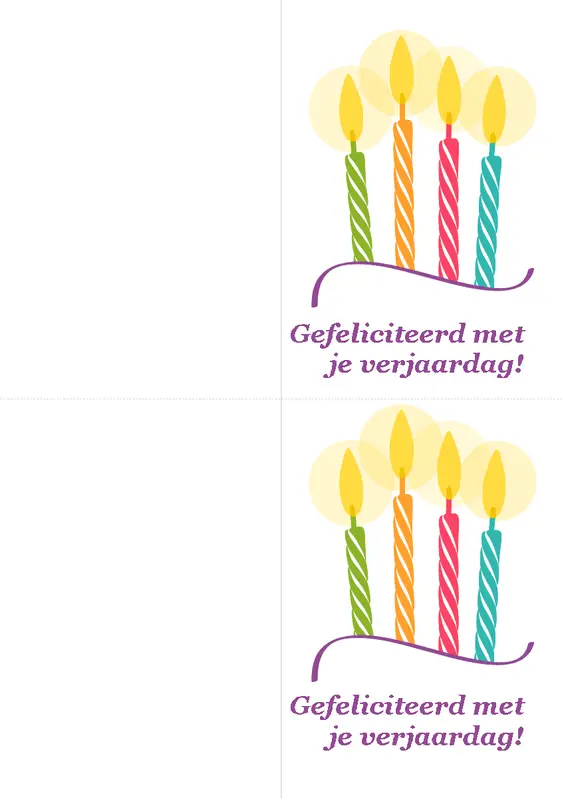 Verjaardagskaarten (2 per pagina)  modern-simple
