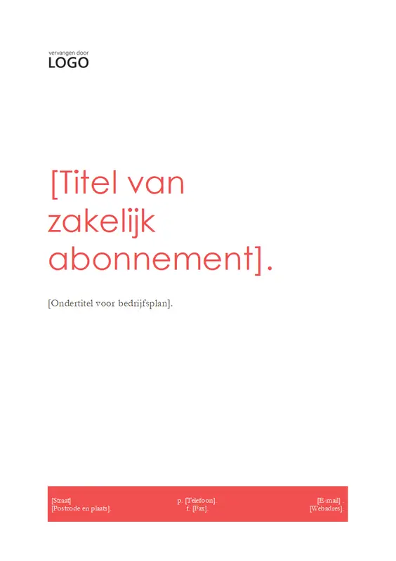 Ondernemingsplan (rood ontwerp) modern-simple