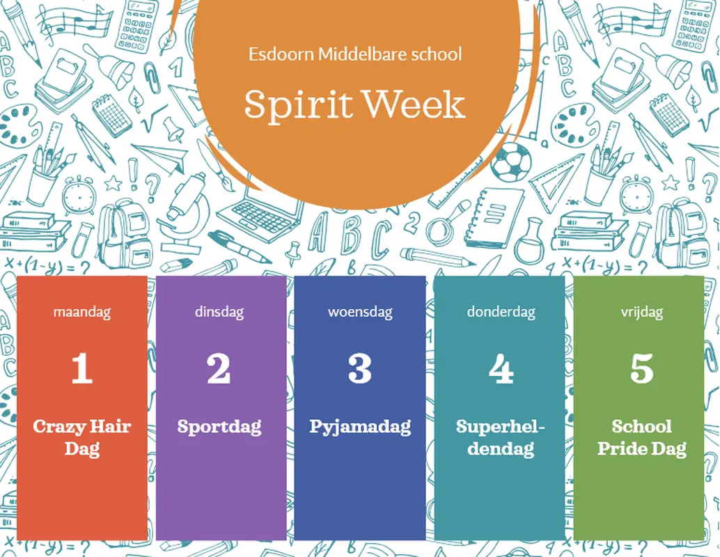 Agenda van 'spirit week' whimsical-line