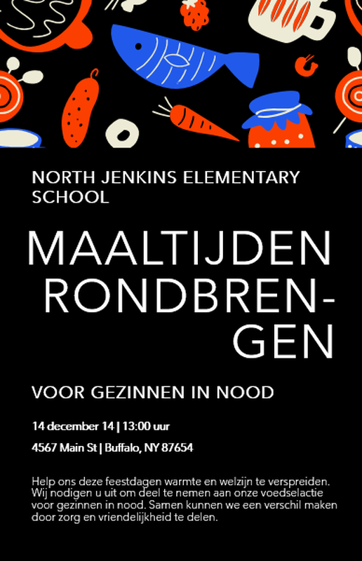 Basisschoolposter voor inzamelingsactie black modern-bold