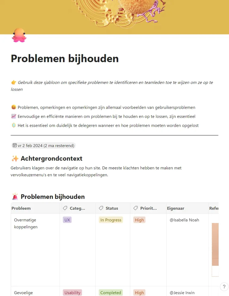 Problemen bijhouden