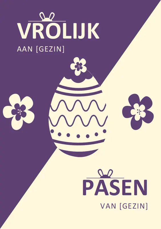 Paarse Paaskaart modern-simple