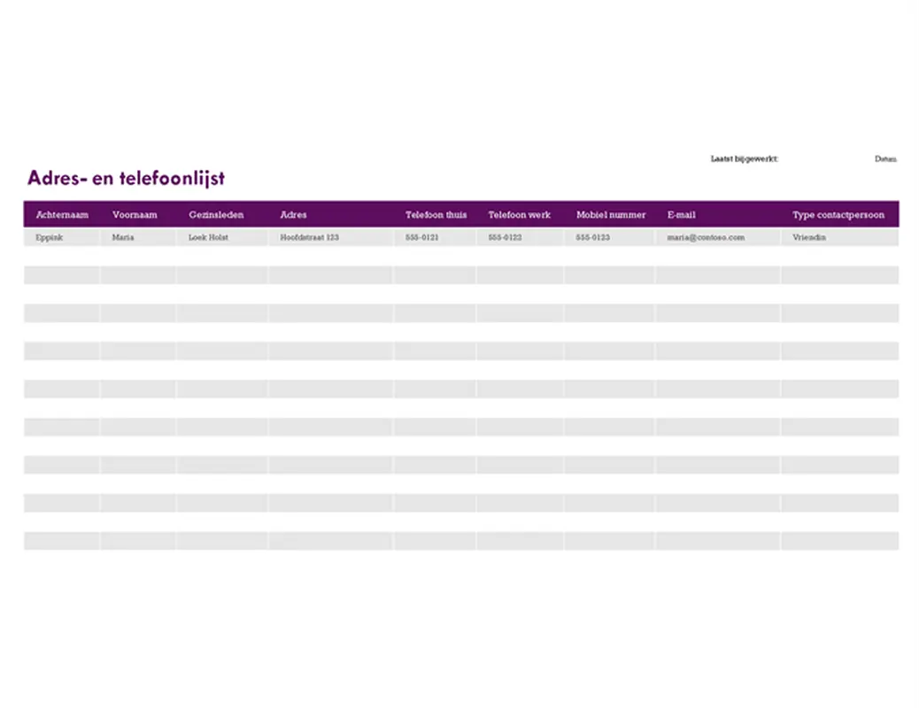 Adres- en telefoonlijst modern simple