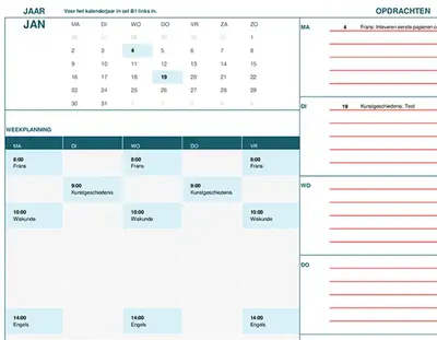 Studentenkalender (maand) modern-simple