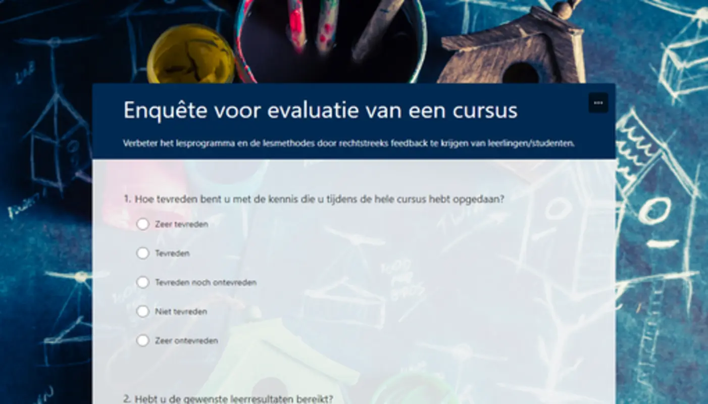 Enquête voor cursusevaluatie blue modern simple