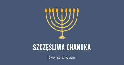 Chanuka Sameach blue modern-simple