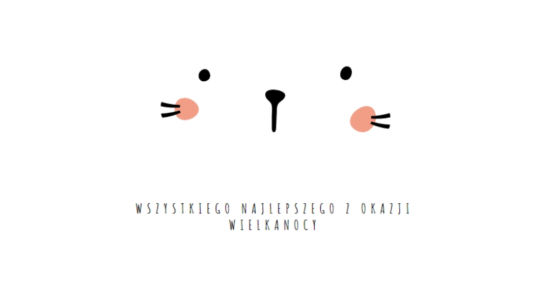 Szczęśliwa Wielkanoc, króliczek white whimsical-line